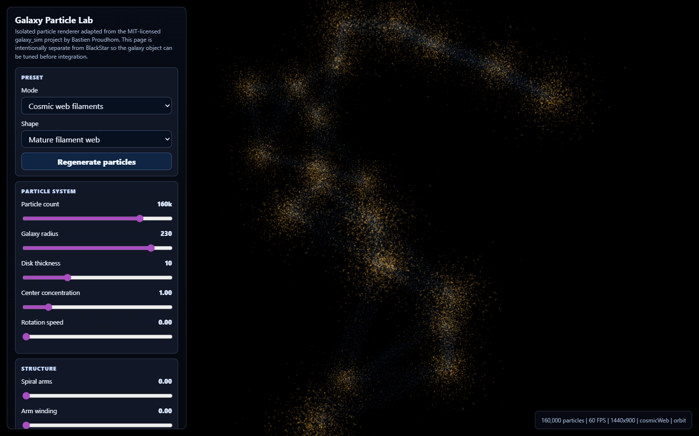 Galaxy particle lab preview